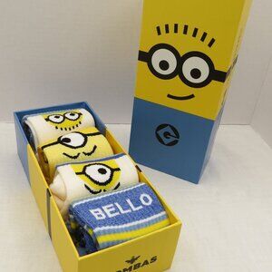 NEW Bombas Minions Sock Set of 4 SIZE Youth